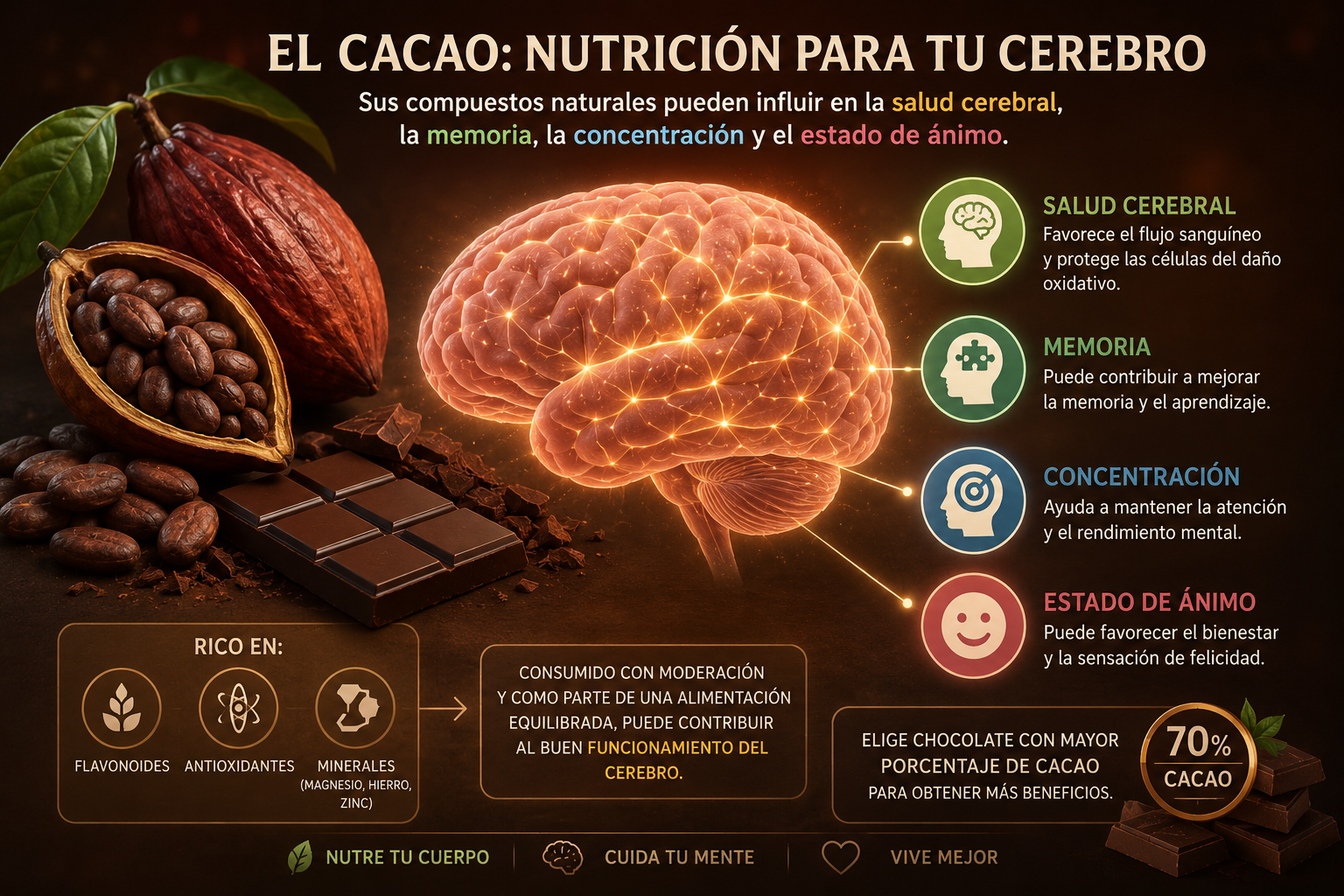 Cómo afecta el cacao al cerebro